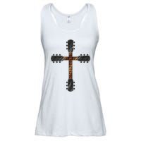 Cool Christian Guitar Cross Funny Musician Guitarist Gift Ladies Essential Flowy Tank