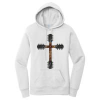 Cool Christian Guitar Cross Funny Musician Guitarist Gift Women's Pullover Hoodie