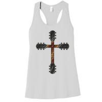 Cool Christian Guitar Cross Funny Musician Guitarist Gift Women's Racerback Tank