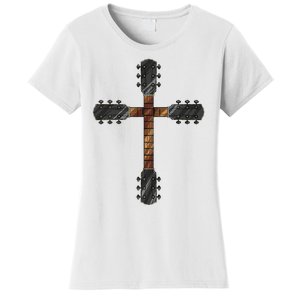 Cool Christian Guitar Cross Funny Musician Guitarist Gift Women's T-Shirt