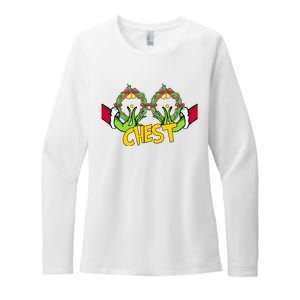 Christmas Chest Grinchmas Holiday Season Funny Boobs Womens CVC Long Sleeve Shirt