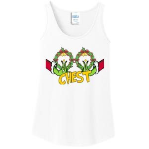 Christmas Chest Grinchmas Holiday Season Funny Boobs Ladies Essential Tank