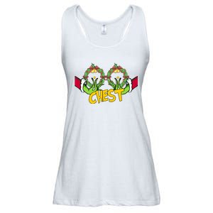 Christmas Chest Grinchmas Holiday Season Funny Boobs Ladies Essential Flowy Tank