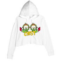 Christmas Chest Grinchmas Holiday Season Funny Boobs Crop Fleece Hoodie