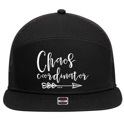 Chaos Coordinator Gift Funny Gift 7 Panel Mesh Trucker Snapback Hat