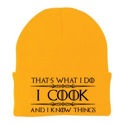 Chef & Cook Gifts I Cook & I Know Things Funny Cooking TShirt Knit Cap Winter Beanie