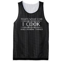 Chef & Cook Gifts I Cook & I Know Things Funny Cooking TShirt Mesh Reversible Basketball Jersey Tank