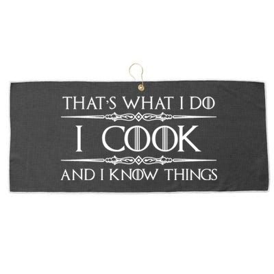 Chef & Cook Gifts I Cook & I Know Things Funny Cooking TShirt Large Microfiber Waffle Golf Towel