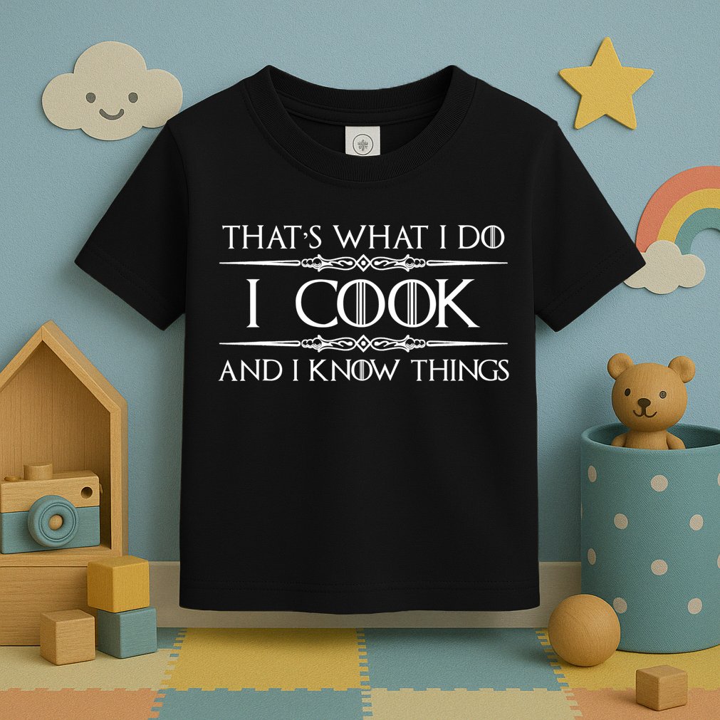 Chef & Cook Gifts I Cook & I Know Things Funny Cooking TShirt Toddler T-Shirt