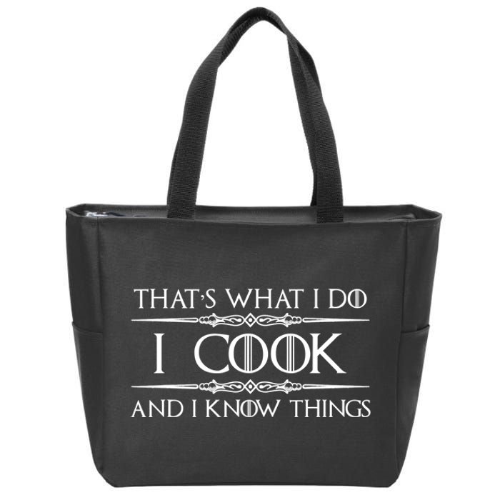 Chef & Cook Gifts I Cook & I Know Things Funny Cooking TShirt Zip Tote Bag