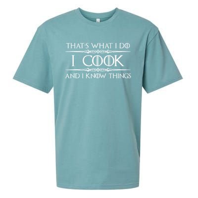 Chef & Cook Gifts I Cook & I Know Things Funny Cooking TShirt Sueded Cloud Jersey T-Shirt