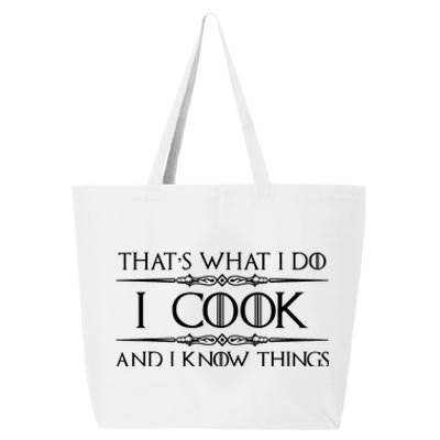 Chef & Cook Gifts I Cook & I Know Things Funny Cooking TShirt 25L Jumbo Tote