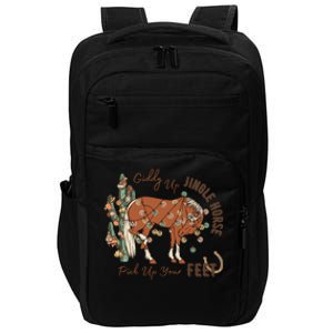 Cow Christmas Giddy Up Jingle Horse Pick Up Your Feet Gift Impact Tech Backpack