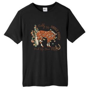 Cow Christmas Giddy Up Jingle Horse Pick Up Your Feet Gift Tall Fusion ChromaSoft Performance T-Shirt