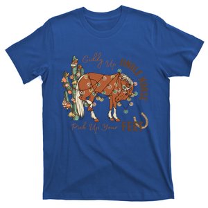 Cow Christmas Giddy Up Jingle Horse Pick Up Your Feet Gift T-Shirt