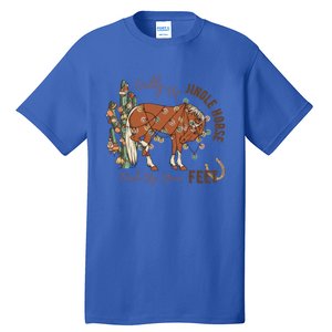 Cow Christmas Giddy Up Jingle Horse Pick Up Your Feet Gift Tall T-Shirt