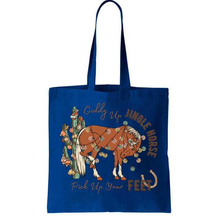 Cow Christmas Giddy Up Jingle Horse Pick Up Your Feet Gift Tote Bag