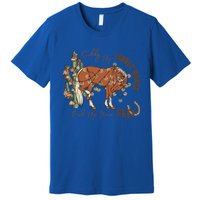 Cow Christmas Giddy Up Jingle Horse Pick Up Your Feet Gift Premium T-Shirt