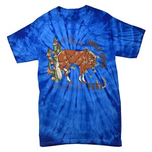 Cow Christmas Giddy Up Jingle Horse Pick Up Your Feet Gift Tie-Dye T-Shirt