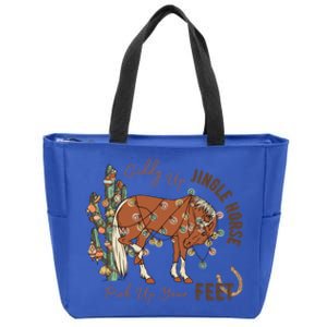 Cow Christmas Giddy Up Jingle Horse Pick Up Your Feet Gift Zip Tote Bag