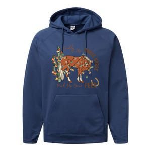 Cow Christmas Giddy Up Jingle Horse Pick Up Your Feet Gift Performance Fleece Hoodie