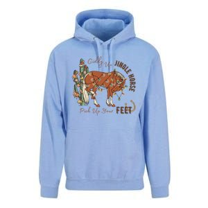 Cow Christmas Giddy Up Jingle Horse Pick Up Your Feet Gift Unisex Surf Hoodie