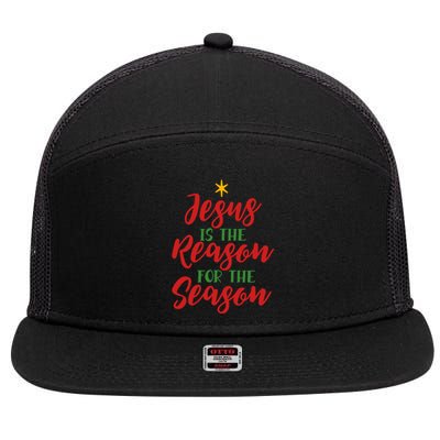 Christian Christmas Gift Jesus Is The Reason For The Season Gift 7 Panel Mesh Trucker Snapback Hat