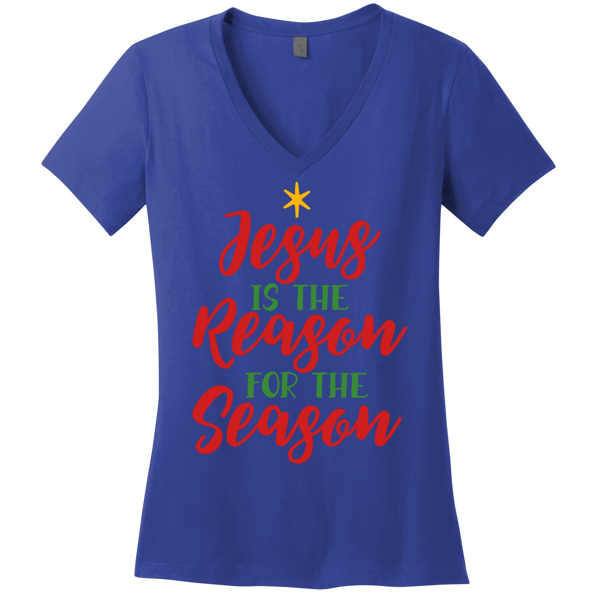 Christian Christmas Gift Jesus Is The Reason For The Season Gift Women's V-Neck T-Shirt