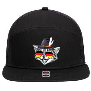 Cute Cat German Flag Oktoberfest Pride Germany Festival 7 Panel Mesh Trucker Snapback Hat