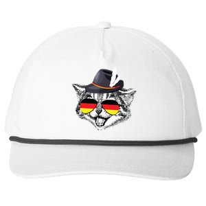 Cute Cat German Flag Oktoberfest Pride Germany Festival Snapback Five-Panel Rope Hat