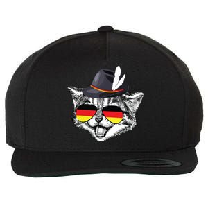 Cute Cat German Flag Oktoberfest Pride Germany Festival Wool Snapback Cap