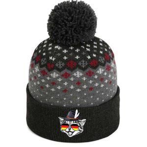 Cute Cat German Flag Oktoberfest Pride Germany Festival The Baniff Cuffed Pom Beanie