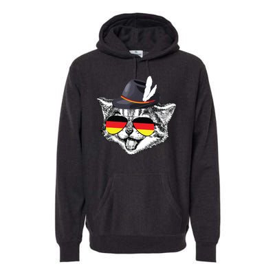 Cute Cat German Flag Oktoberfest Pride Germany Festival Premium Hoodie