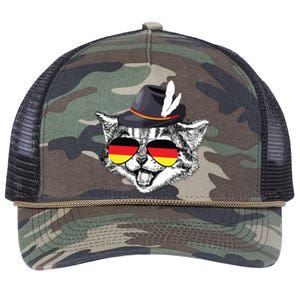 Cute Cat German Flag Oktoberfest Pride Germany Festival Retro Rope Trucker Hat Cap