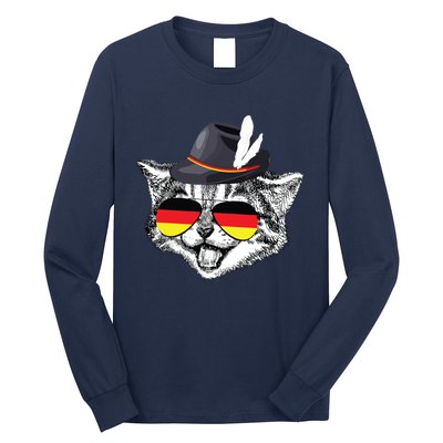 Cute Cat German Flag Oktoberfest Pride Germany Festival Long Sleeve Shirt