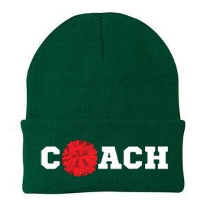 Cheer Coach Gift Cheerleading Cheerleader Red Pom Pom Squad Knit Cap Winter Beanie