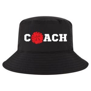 Cheer Coach Gift Cheerleading Cheerleader Red Pom Pom Squad Cool Comfort Performance Bucket Hat