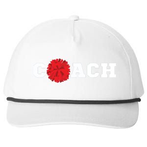 Cheer Coach Gift Cheerleading Cheerleader Red Pom Pom Squad Snapback Five-Panel Rope Hat