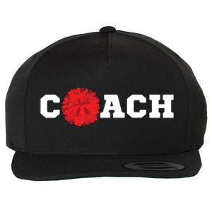 Cheer Coach Gift Cheerleading Cheerleader Red Pom Pom Squad Wool Snapback Cap