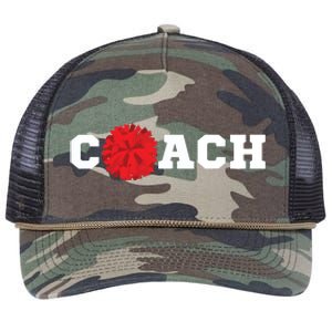 Cheer Coach Gift Cheerleading Cheerleader Red Pom Pom Squad Retro Rope Trucker Hat Cap