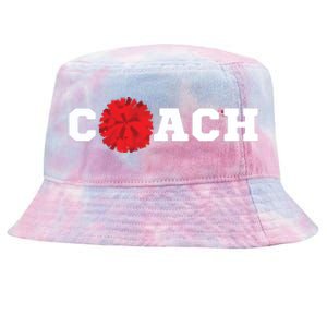 Cheer Coach Gift Cheerleading Cheerleader Red Pom Pom Squad Tie-Dyed Bucket Hat