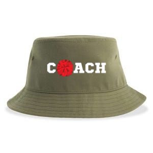 Cheer Coach Gift Cheerleading Cheerleader Red Pom Pom Squad Sustainable Bucket Hat