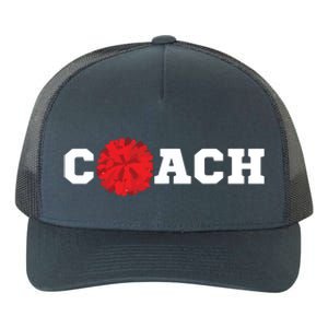 Cheer Coach Gift Cheerleading Cheerleader Red Pom Pom Squad Yupoong Adult 5-Panel Trucker Hat