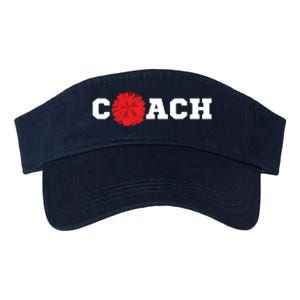 Cheer Coach Gift Cheerleading Cheerleader Red Pom Pom Squad Valucap Bio-Washed Visor