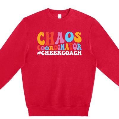 Cheer Coach Groovy Cheerleading Coach Premium Crewneck Sweatshirt