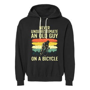 Cool Cycling Grandpa Bicycle Riding Cycle Racing Garment-Dyed Fleece Hoodie