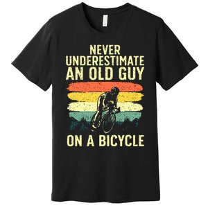 Cool Cycling Grandpa Bicycle Riding Cycle Racing Premium T-Shirt