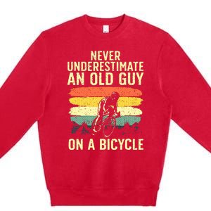 Cool Cycling Grandpa Bicycle Riding Cycle Racing Premium Crewneck Sweatshirt