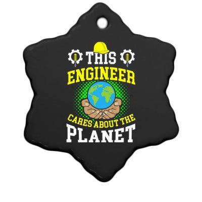 Climate Change Global Warming Environmental Engineer Premium Ceramic Star Ornament