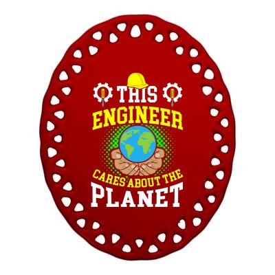 Climate Change Global Warming Environmental Engineer Premium Ceramic Oval Ornament